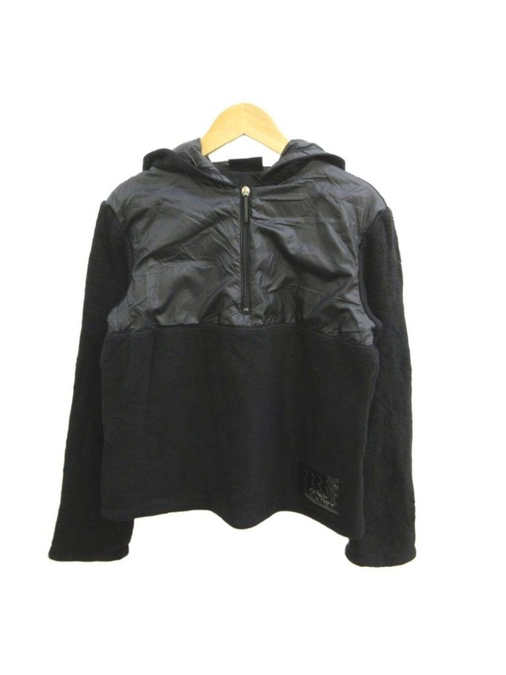 Fendi Hoodie Fleece Half Zip Hooded Black Long Sleeve Jacket